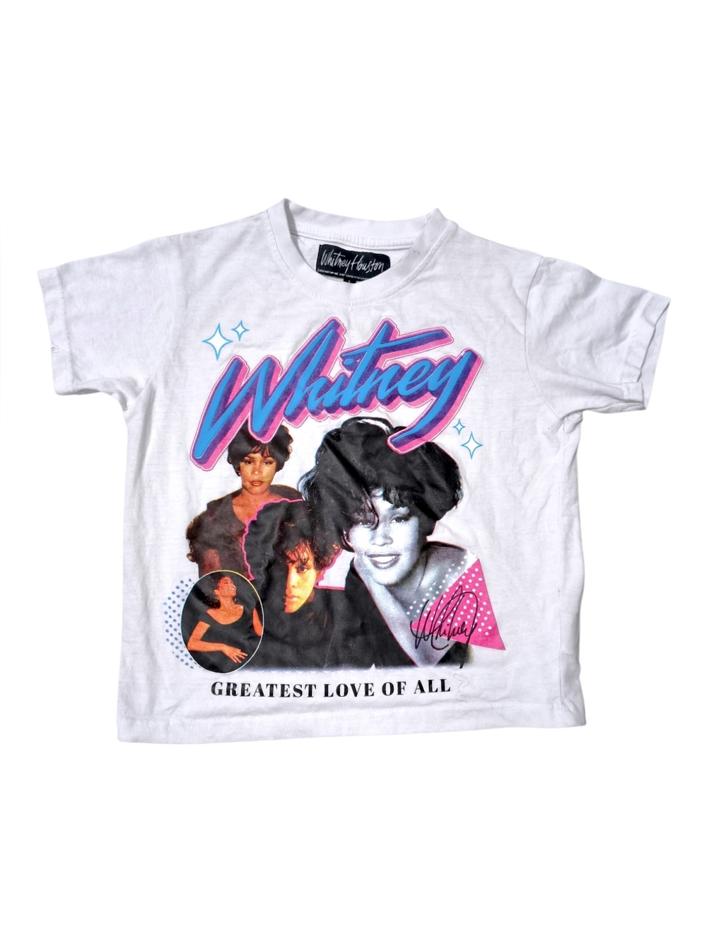 WHITNEY HOUSTON Girls Large Graphic Tee Greatest Love Of All Top - Picture 2 of 8